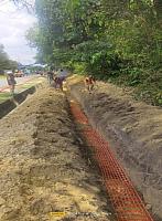 Pemasangan safety net kabel TM area SQ 16