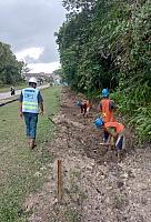 Penimbunan Galian Kabel TM dan FO area SQ 16